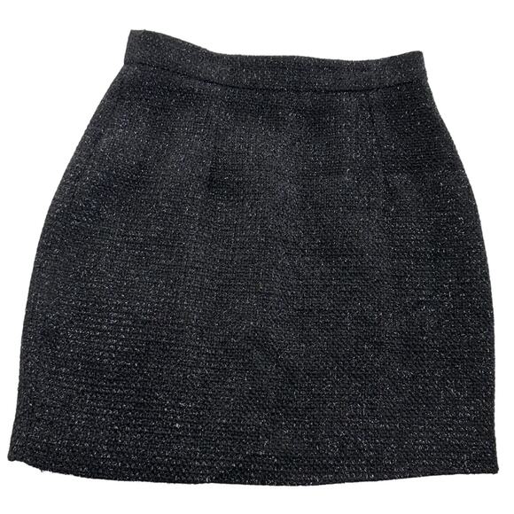 BB Dakota Skirt Womens 4 Black Textured Bouclé Mini Wool Blend Lined Classic - Picture 1 of 7